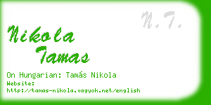 nikola tamas business card