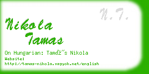 nikola tamas business card